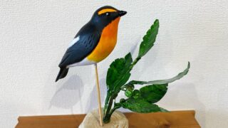 バードカービングでキビタキ | 日本野鳥の会新潟県
